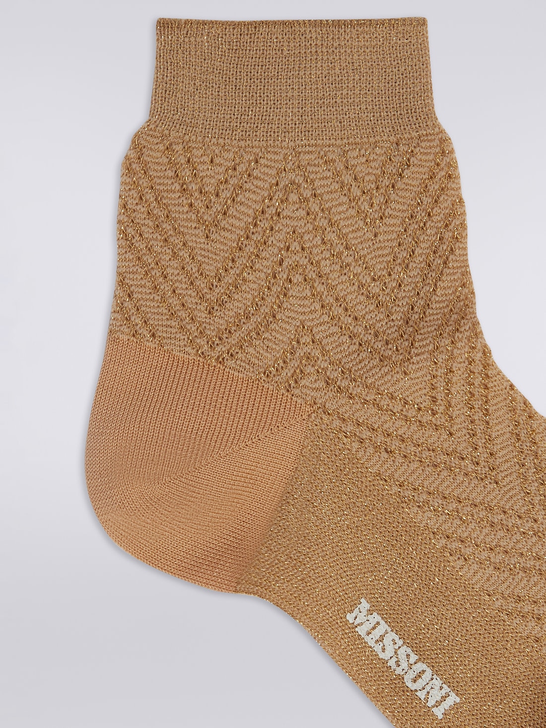 Zigzag modal short socks with lurex, Multicoloured  - 2