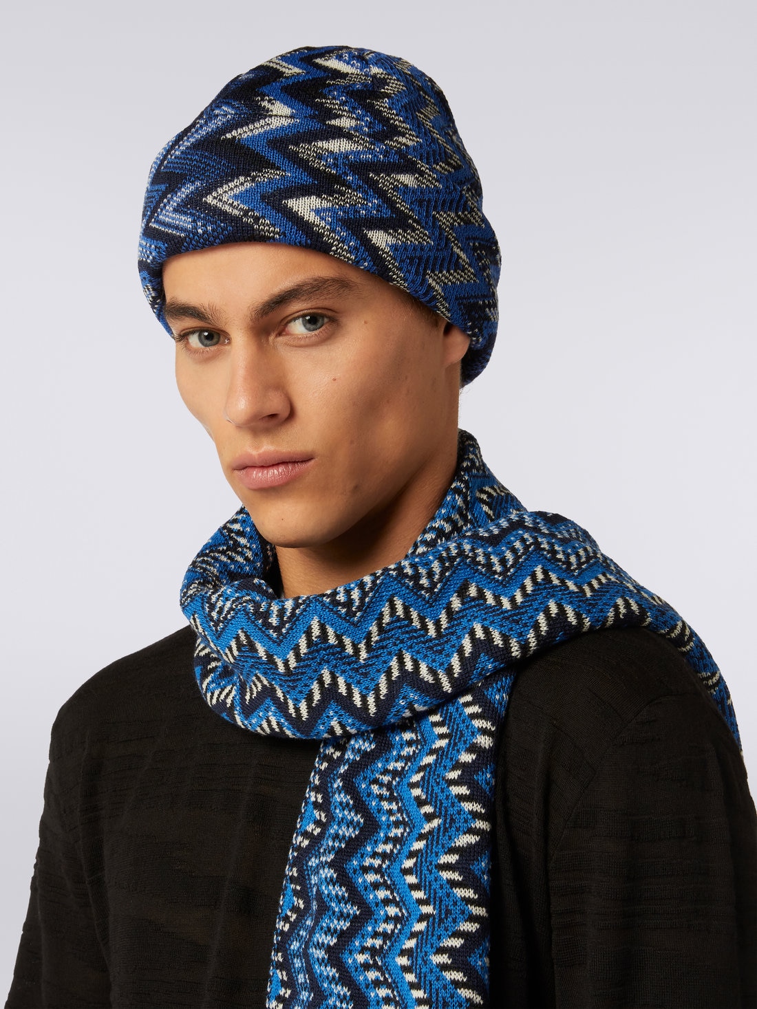 Zigzag wool knit hat, Multicoloured  - 8053147023090 - 2