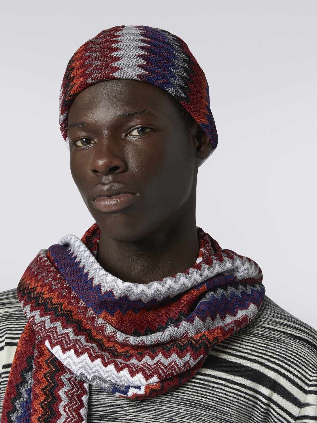 Zigzag wool blend beanie