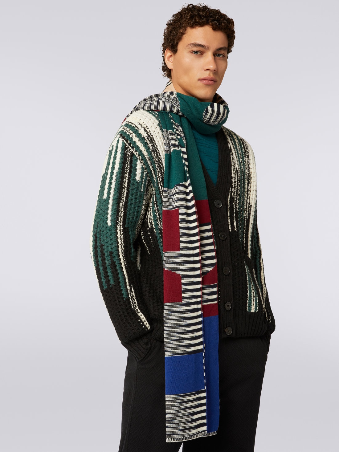 Écharpe de laine avec logo imprimé , Multicolore  - 8053147023465 - 2