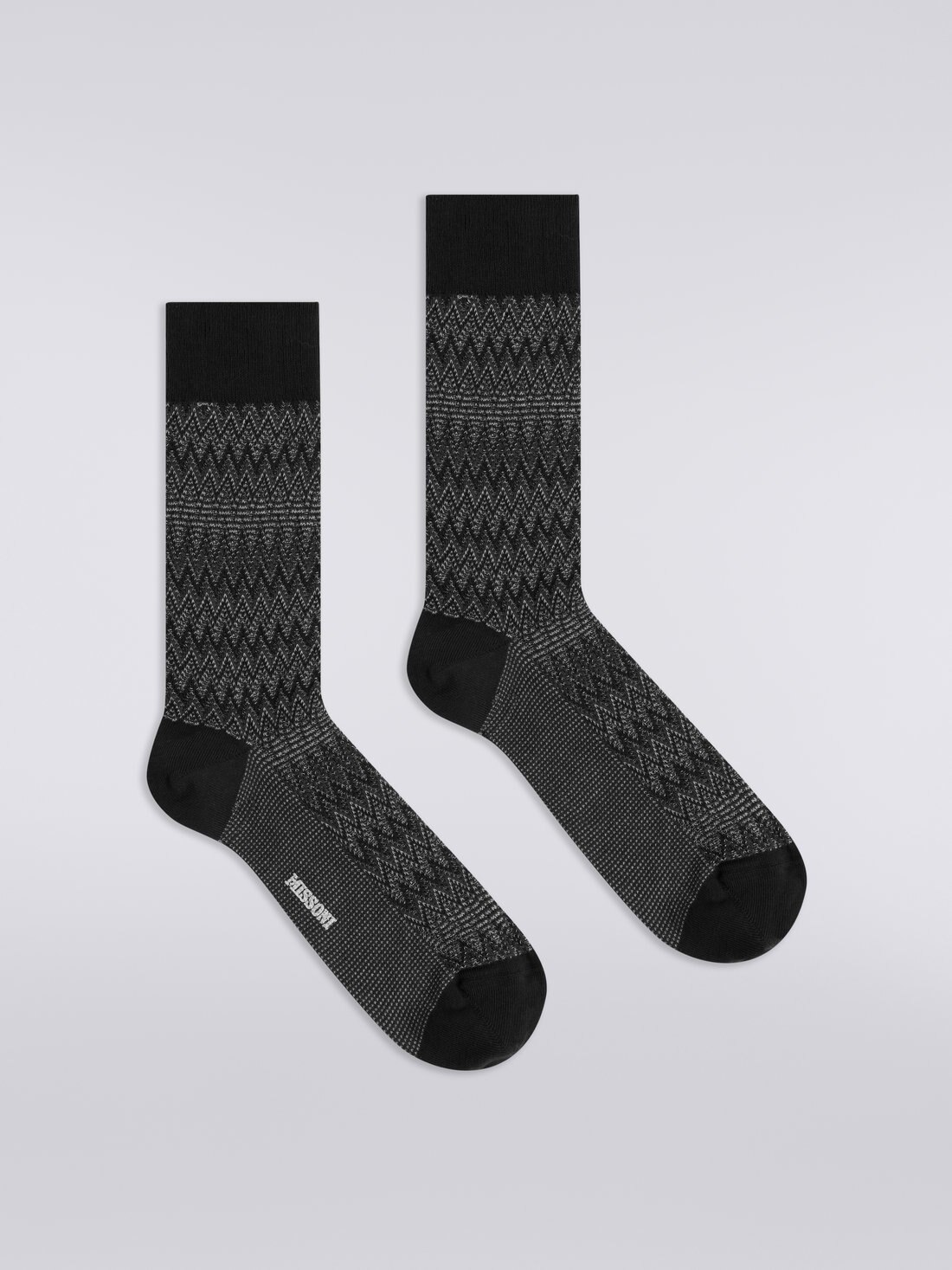 Chaussettes en coton mélangé à chevrons , Multicolore  - LS23WS1ZBV00EMSM67U - 0