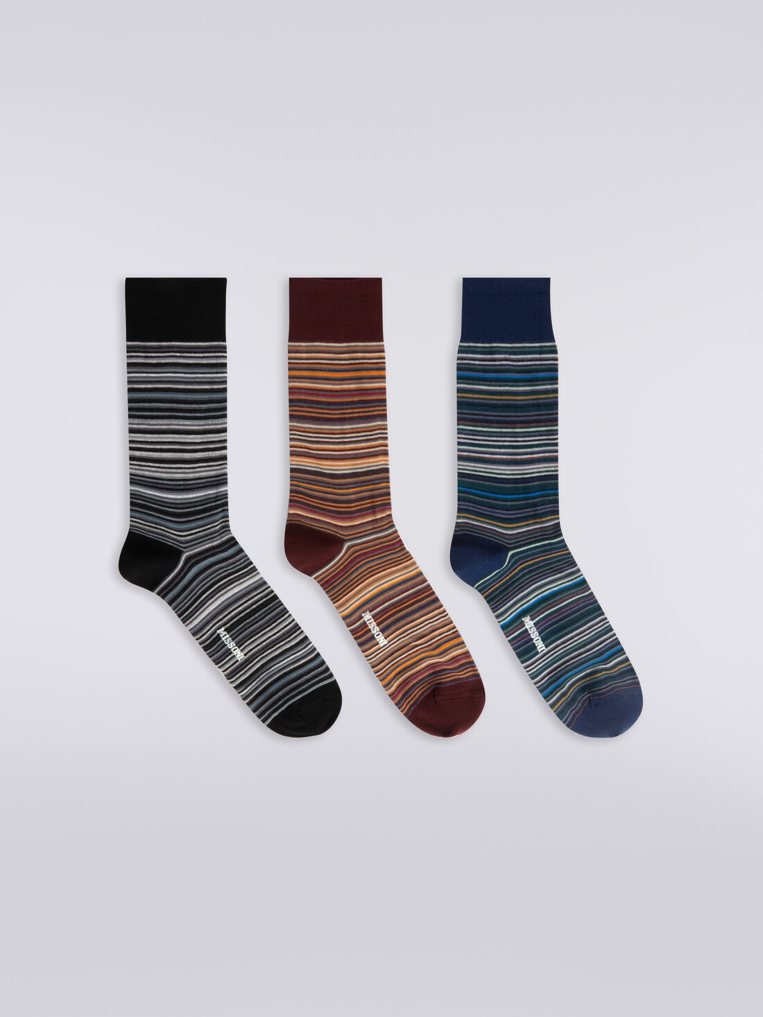 Ensemble de trois paires de chaussettes en coton mélangé   , Multicolore  - 8053147023687 - 0