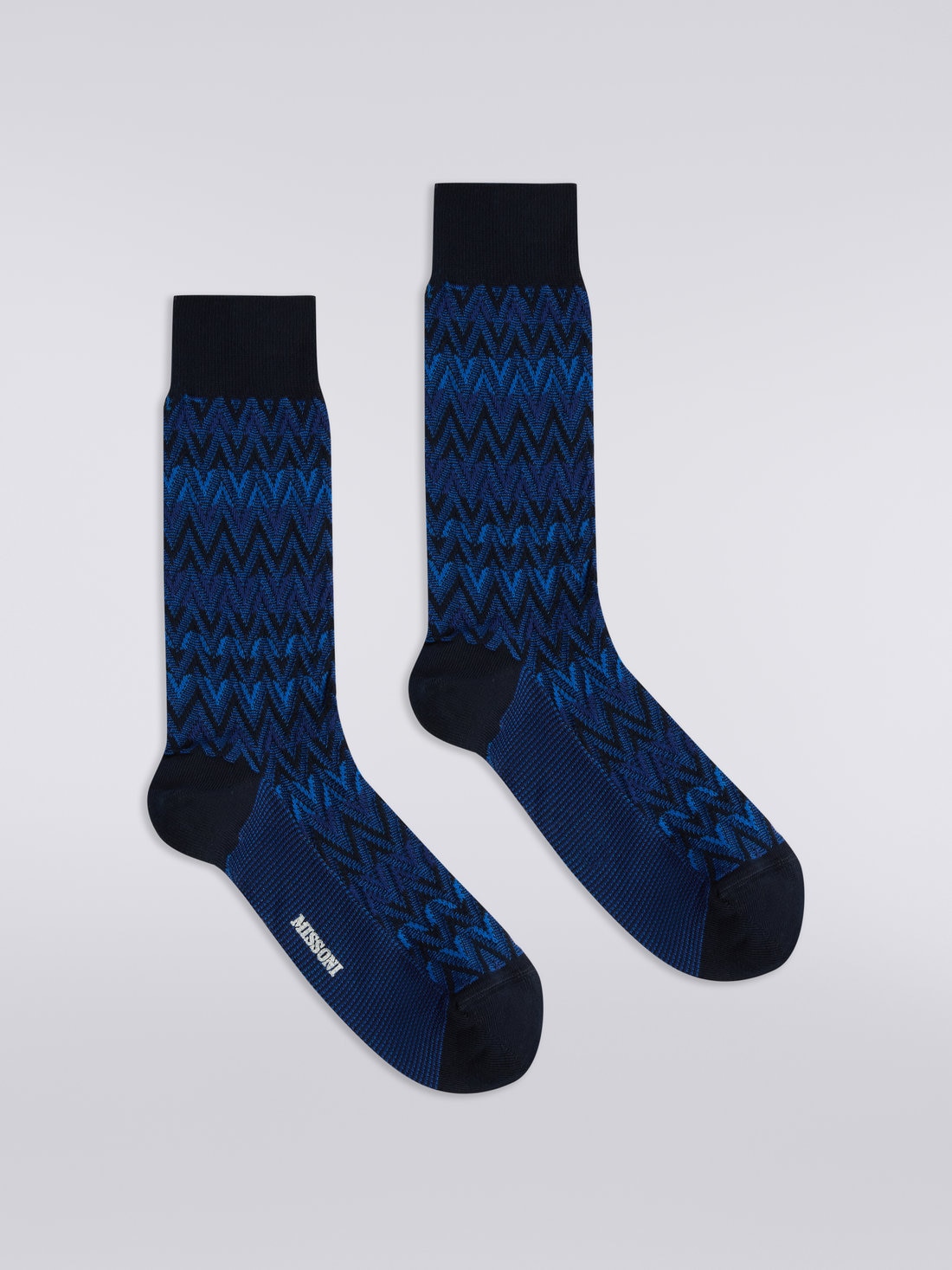 Short cotton blend chevron socks, Multicoloured  - LS23WS21BV00EMSM67R - 0