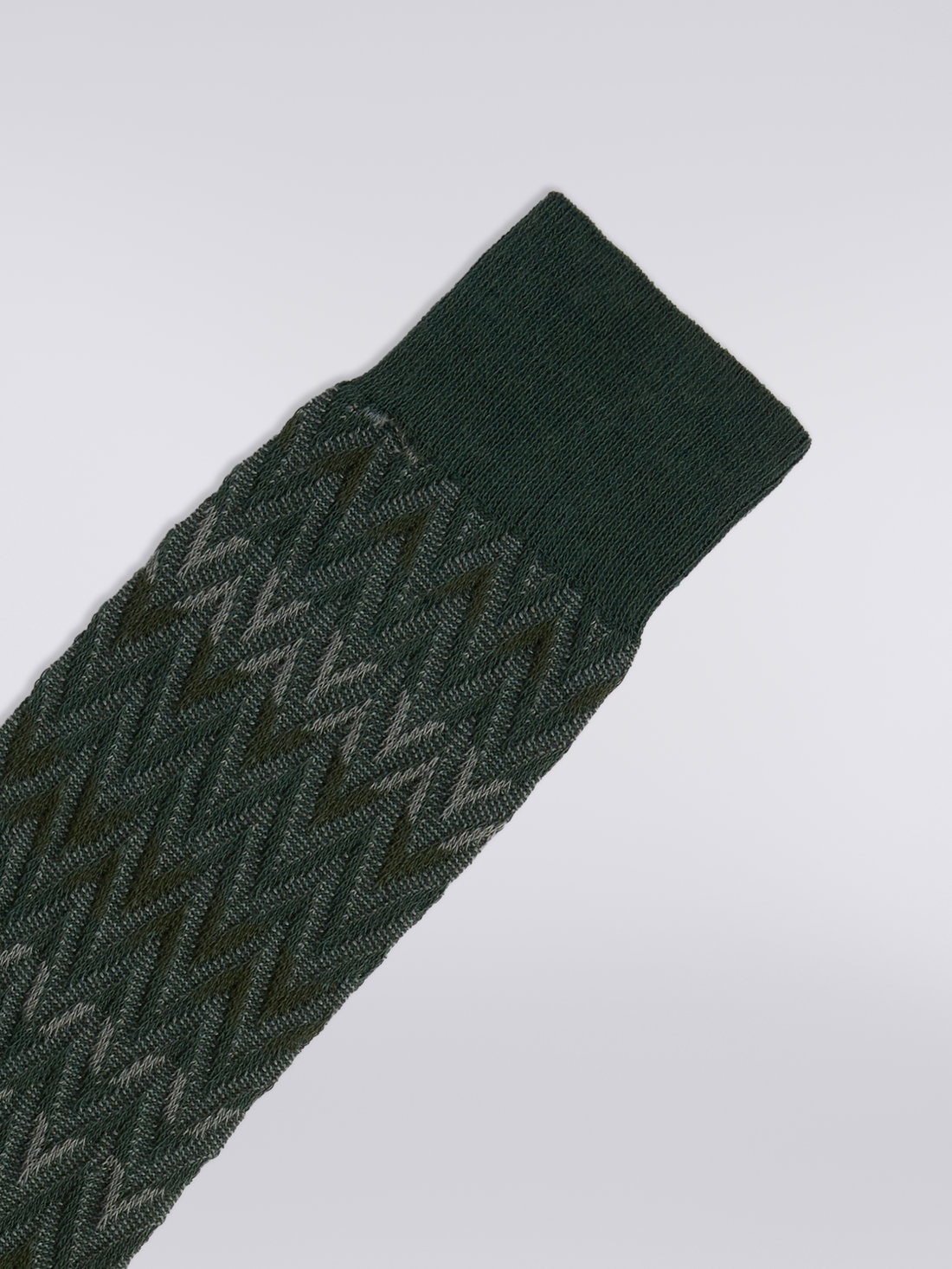 Short cotton blend chevron socks, Multicoloured  - LS23WS21BV00EMSM67T - 2
