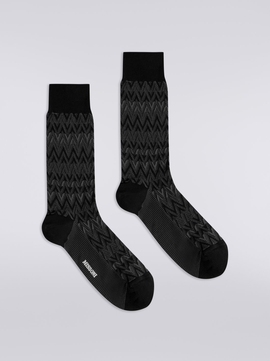 Short cotton blend chevron socks, Multicoloured  - LS23WS21BV00EMSM67U - 0
