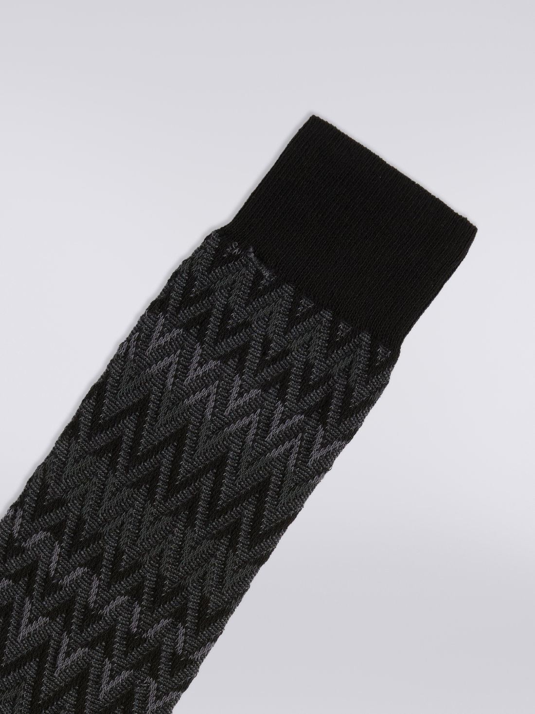 Short cotton blend chevron socks, Multicoloured  - LS23WS21BV00EMSM67U - 2