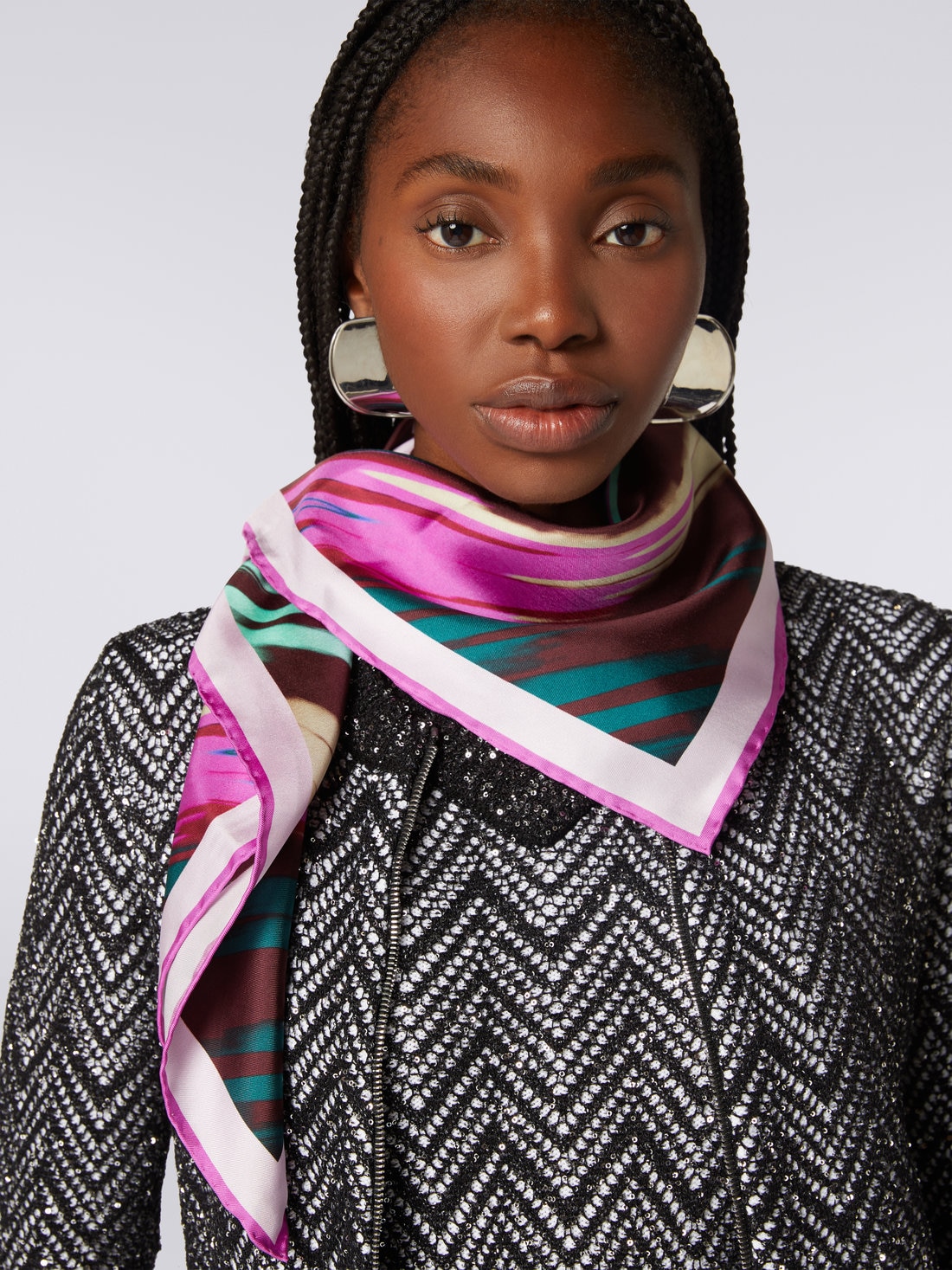 Slub silk scarf, Multicoloured  - 8053147023809 - 2