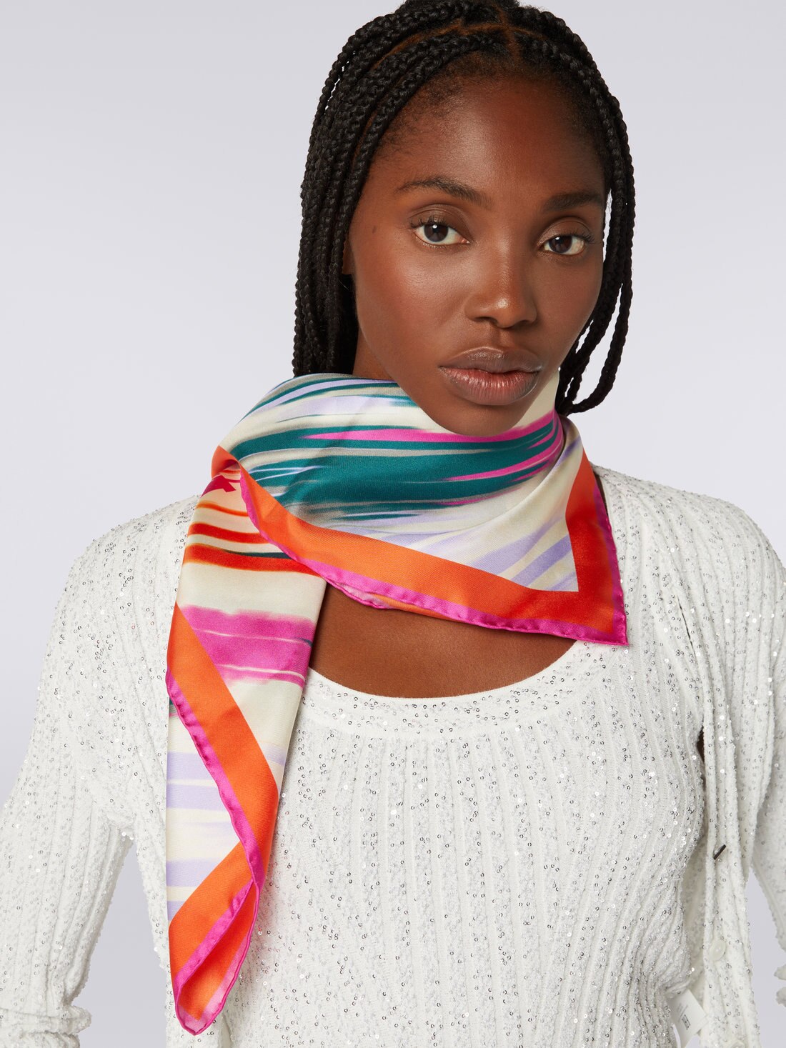 Foulard en soie flammée, Multicolore  - 8053147023816 - 2