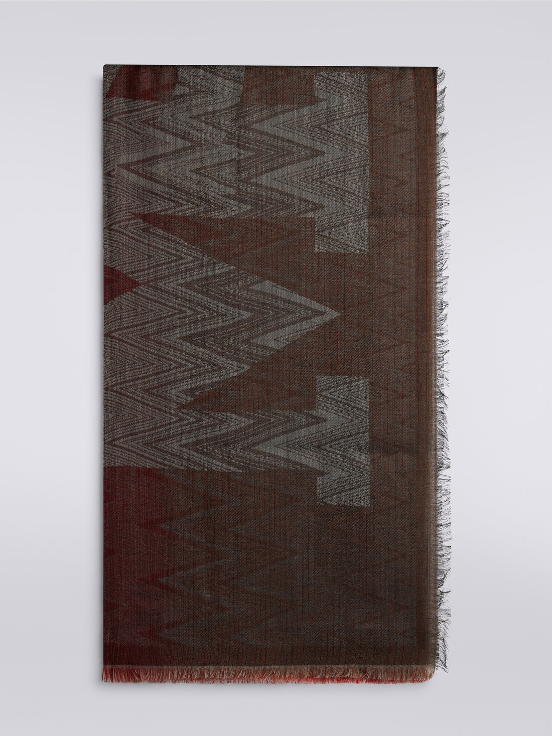 Châle en laine mélangée à chevrons avec logo imprimé, Multicolore  - 8053147023915 - 0
