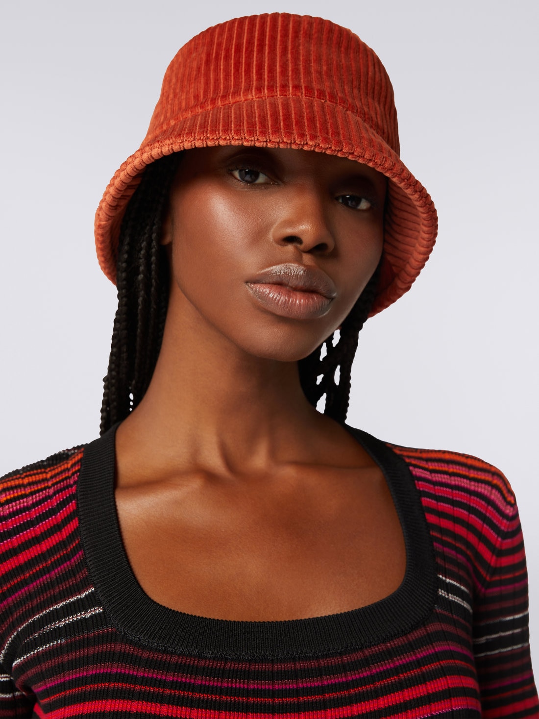 Ribbed cotton blend bucket hat, Multicoloured  - 8053147023946 - 2