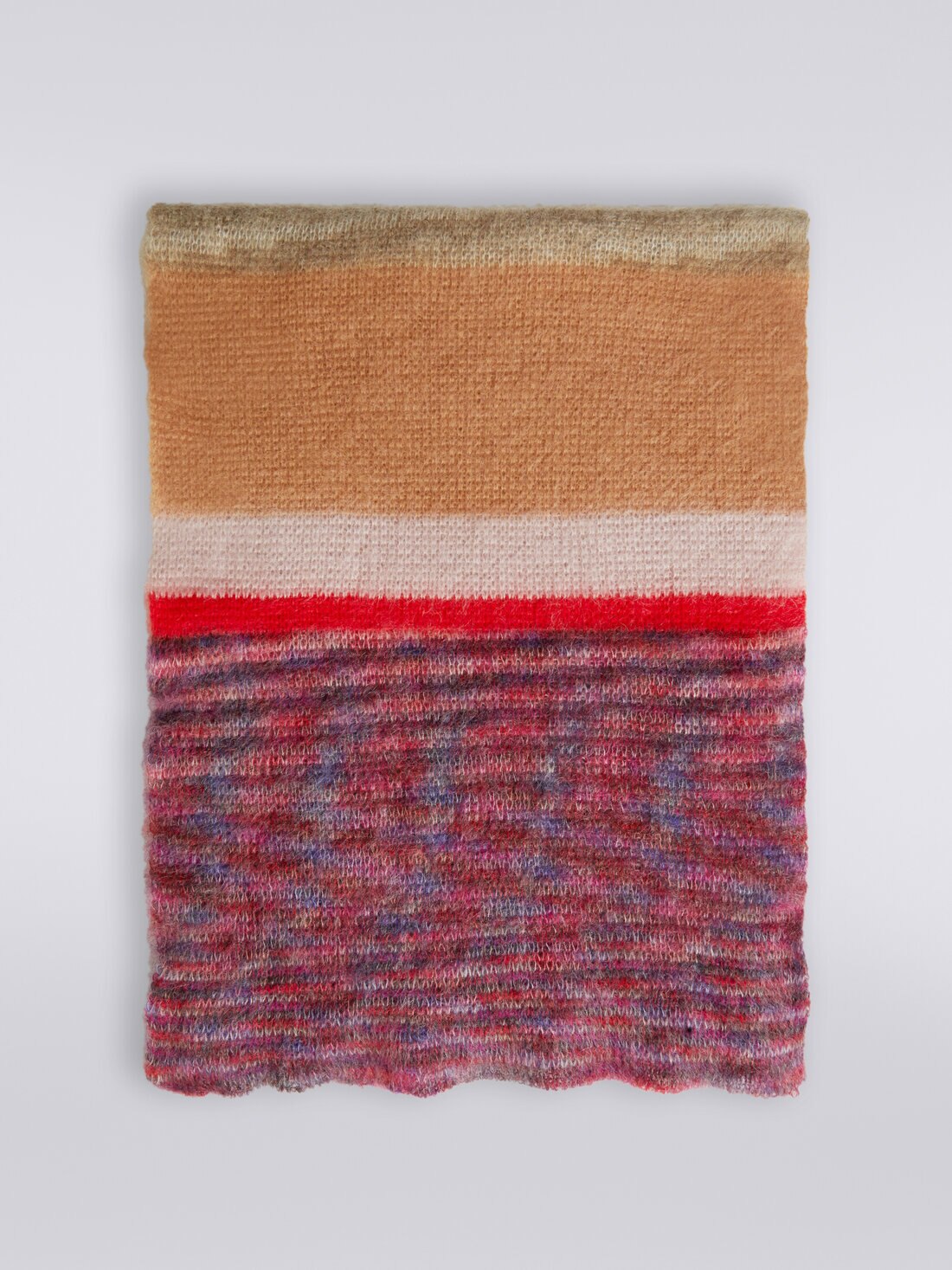 Striped mohair blend scarf, Multicoloured  - 8053147024035 - 0