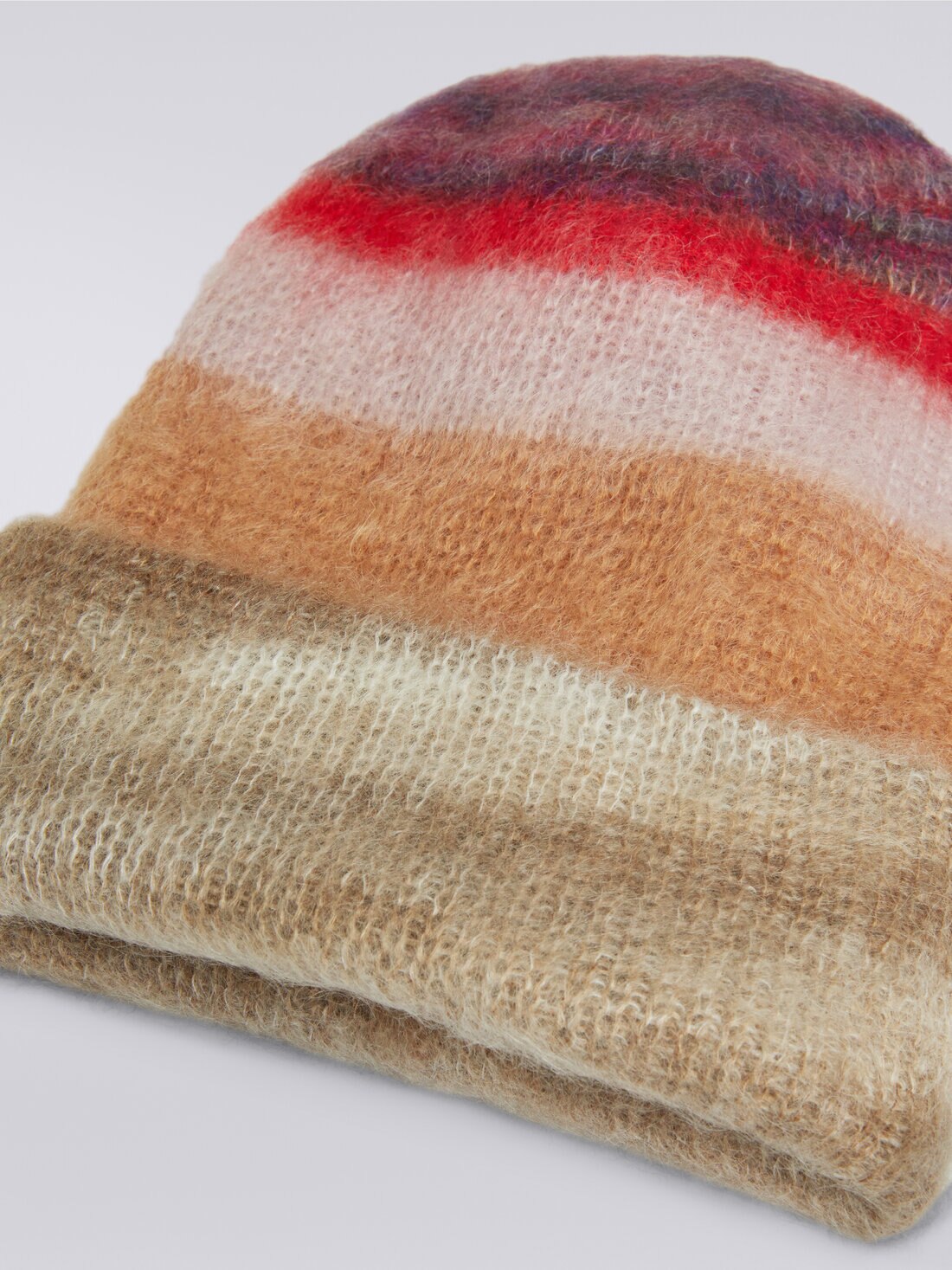 Gorro en mezcla de mohair a rayas, Multicolor  - 8053147024042 - 1