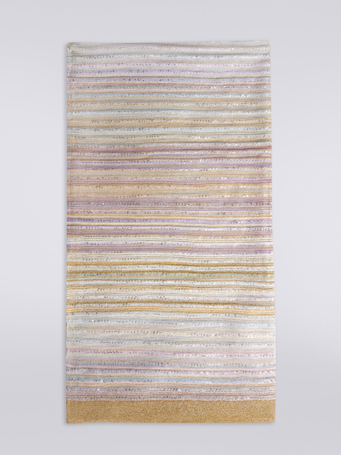 Striped viscose blend stole with sequins, Multicoloured  - 8053147024394 - 0