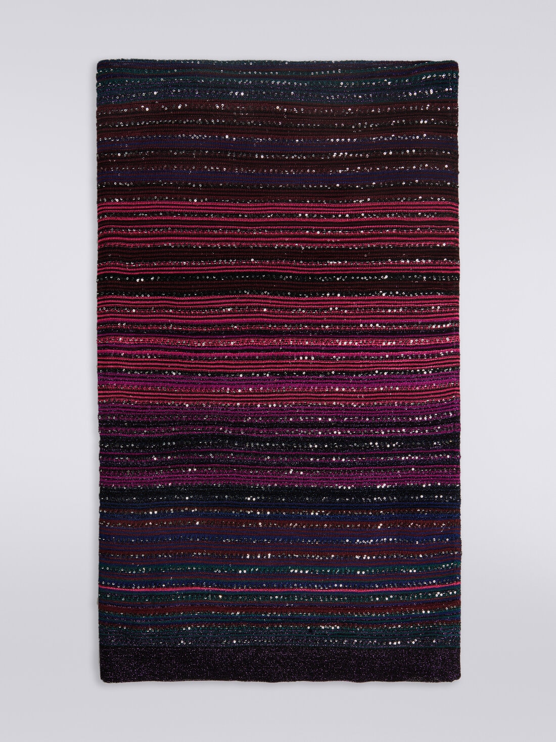 Striped viscose blend stole with sequins, Multicoloured  - 8053147024400 - 0