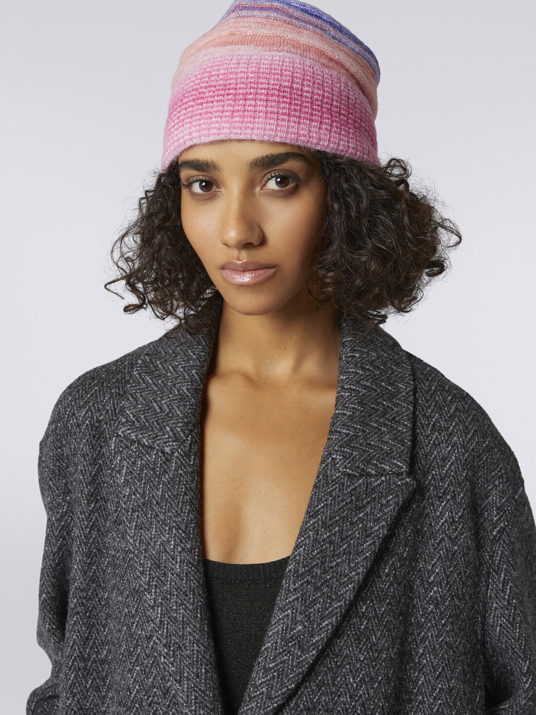 Striped mohair and alpaca hat, Multicoloured  - 8053147024523 - 2