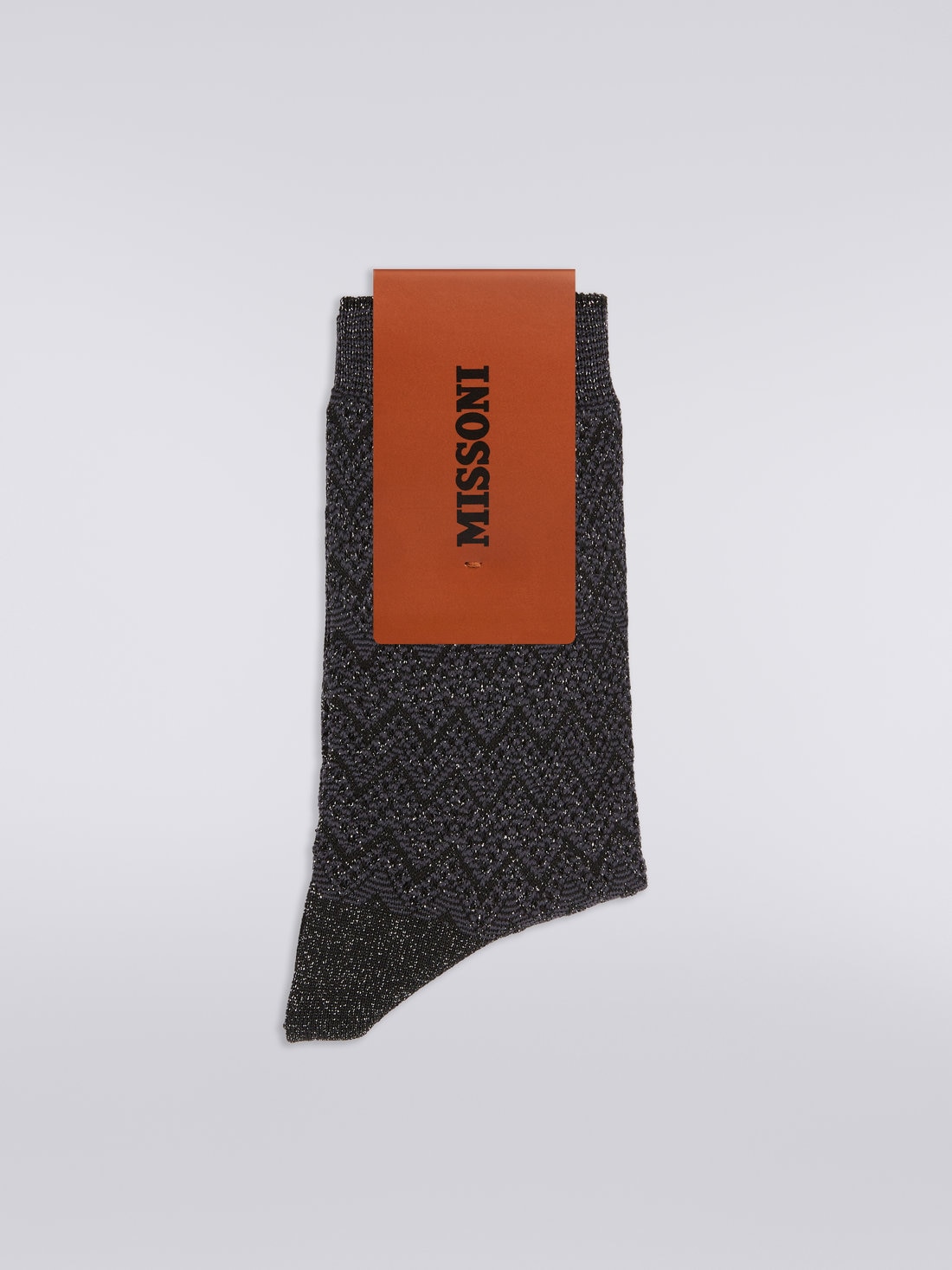 Socken aus Viskose und Nylon mit Zickzackmuster, Mehrfarbig  - LS23WS3HBV00ENSM67U - 1