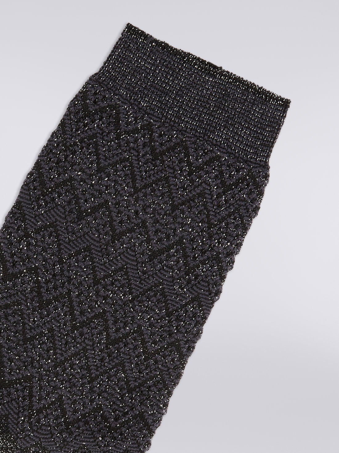 Short zigzag viscose and nylon socks, Multicoloured  - LS23WS3HBV00ENSM67U - 2