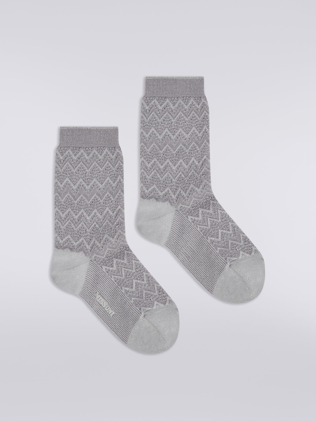 Short zigzag viscose and nylon socks, Multicoloured  - LS23WS3HBV00ENSM67V - 0
