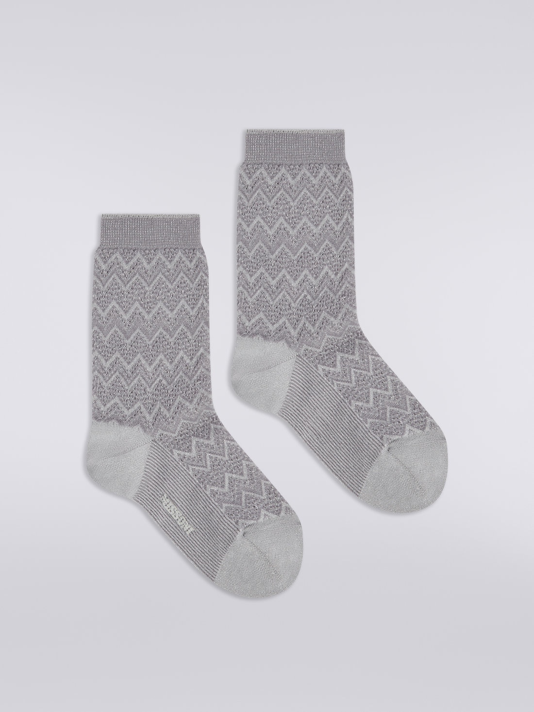 Socken aus Viskose und Nylon mit Zickzackmuster, Mehrfarbig  - LS23WS3HBV00ENSM67V - 0