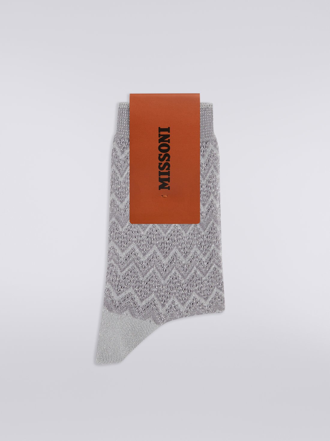 Short zigzag viscose and nylon socks, Multicoloured  - LS23WS3HBV00ENSM67V - 1