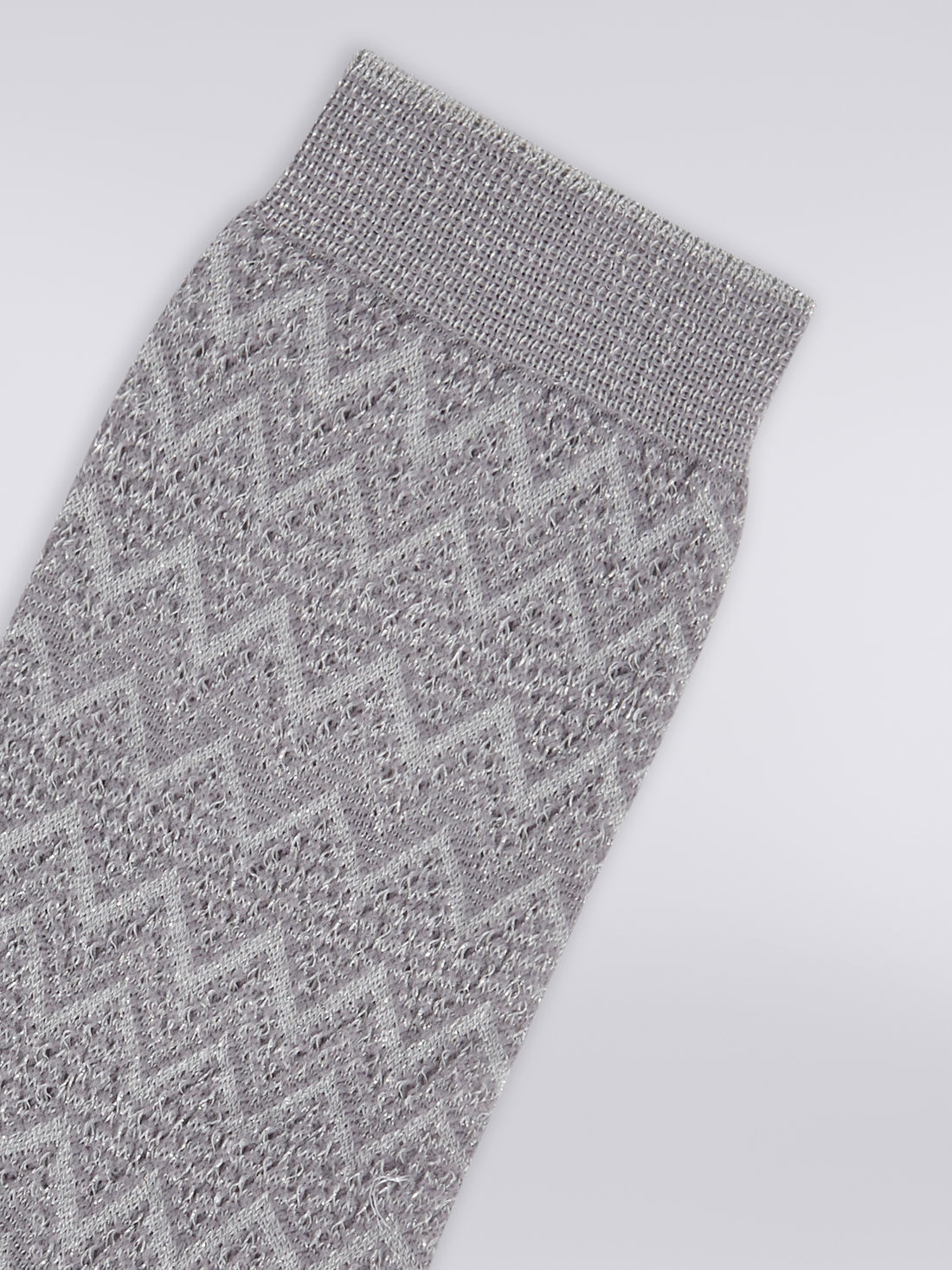 Short zigzag viscose and nylon socks, Multicoloured  - LS23WS3HBV00ENSM67V - 2