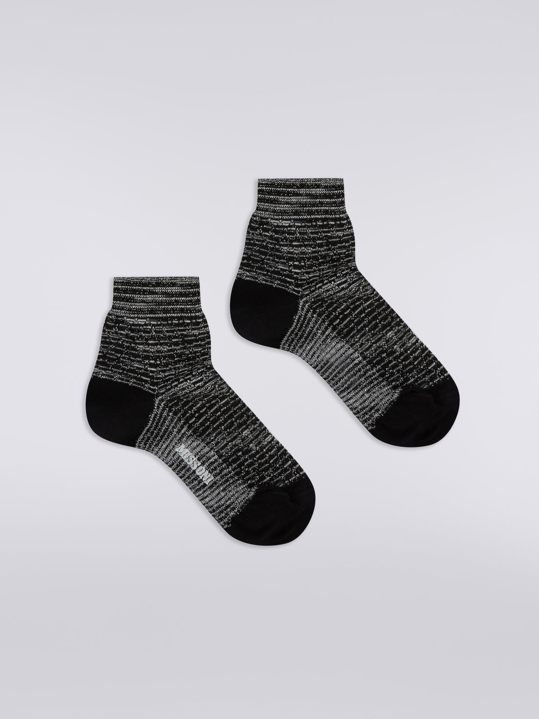 Short cotton blend socks with lurex, Multicoloured  - LS23WS3MBV00ENSM67U - 0