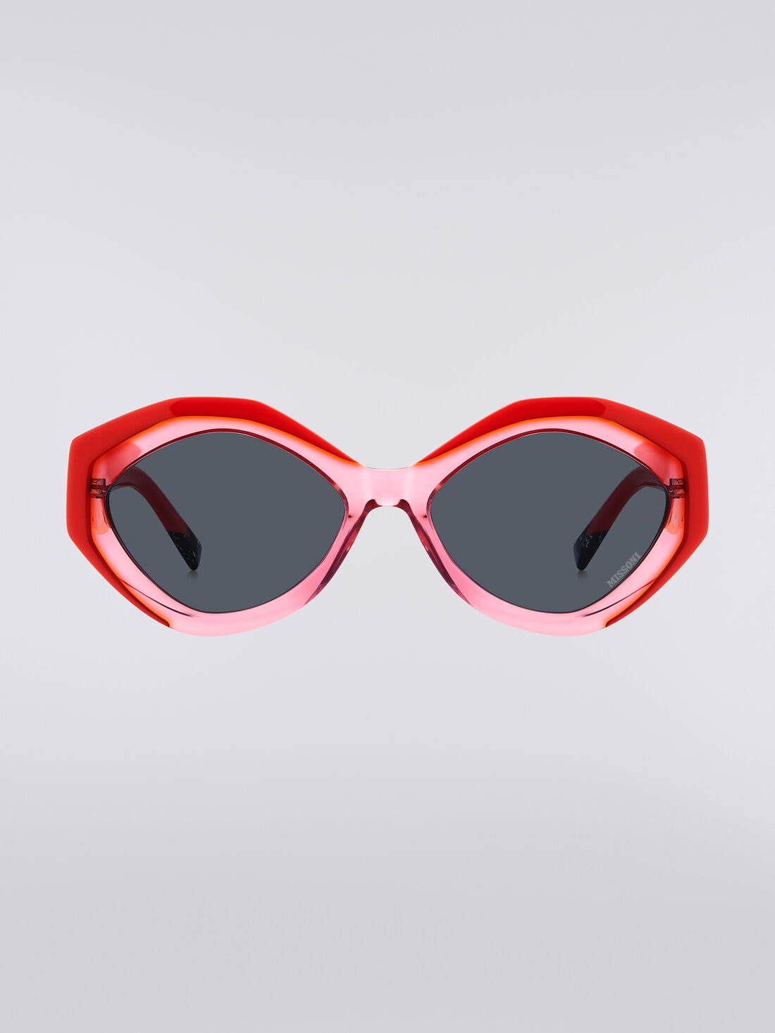 Sonnenbrille mit ovaler Fassung und Logo-Applikation aus Metall, Mehrfarbig  - 8053147194882 - 0