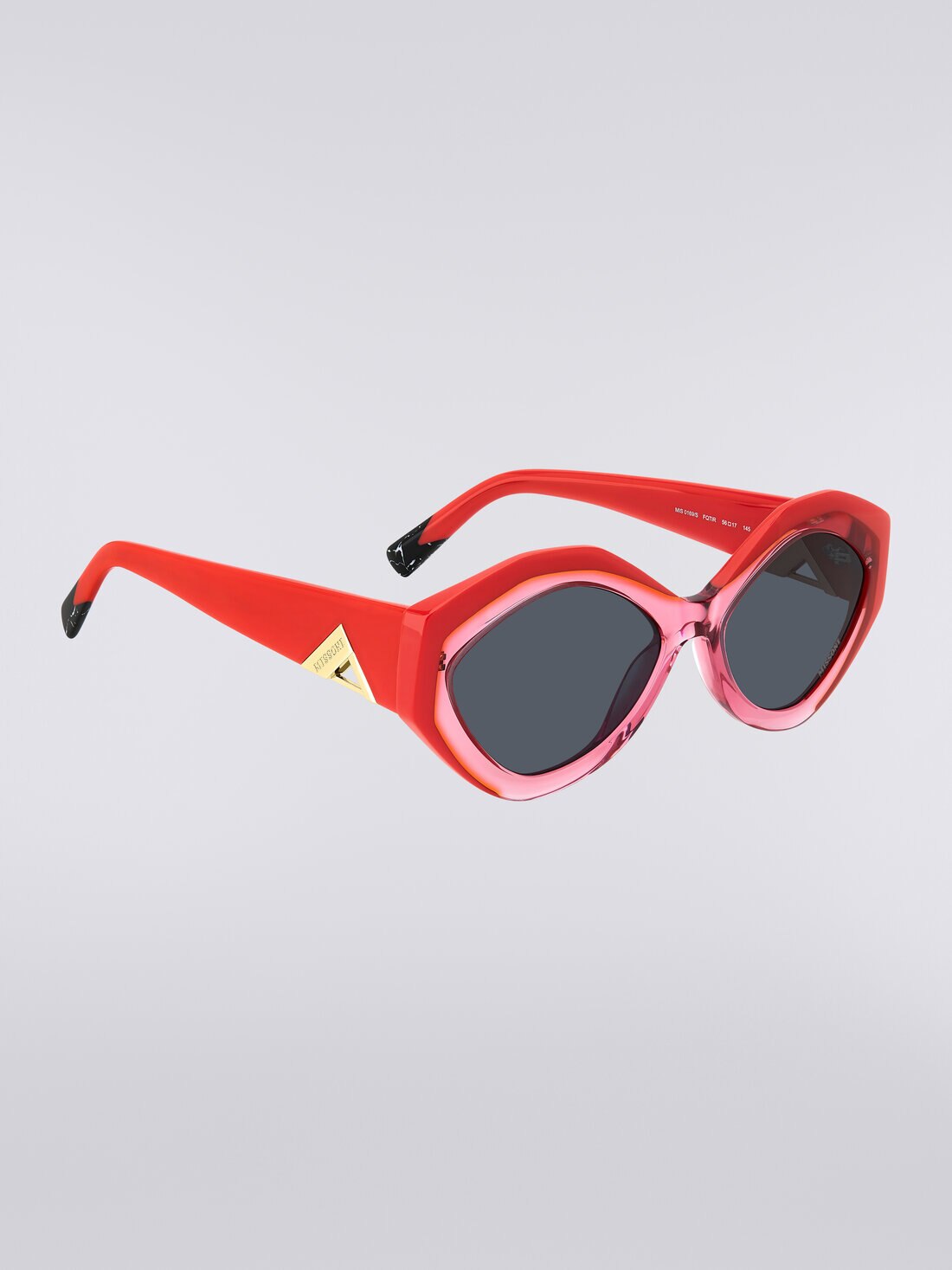 Lunettes de soleil avec monture ovale et application du logo en métal, Multicolore  - 8053147194882 - 2