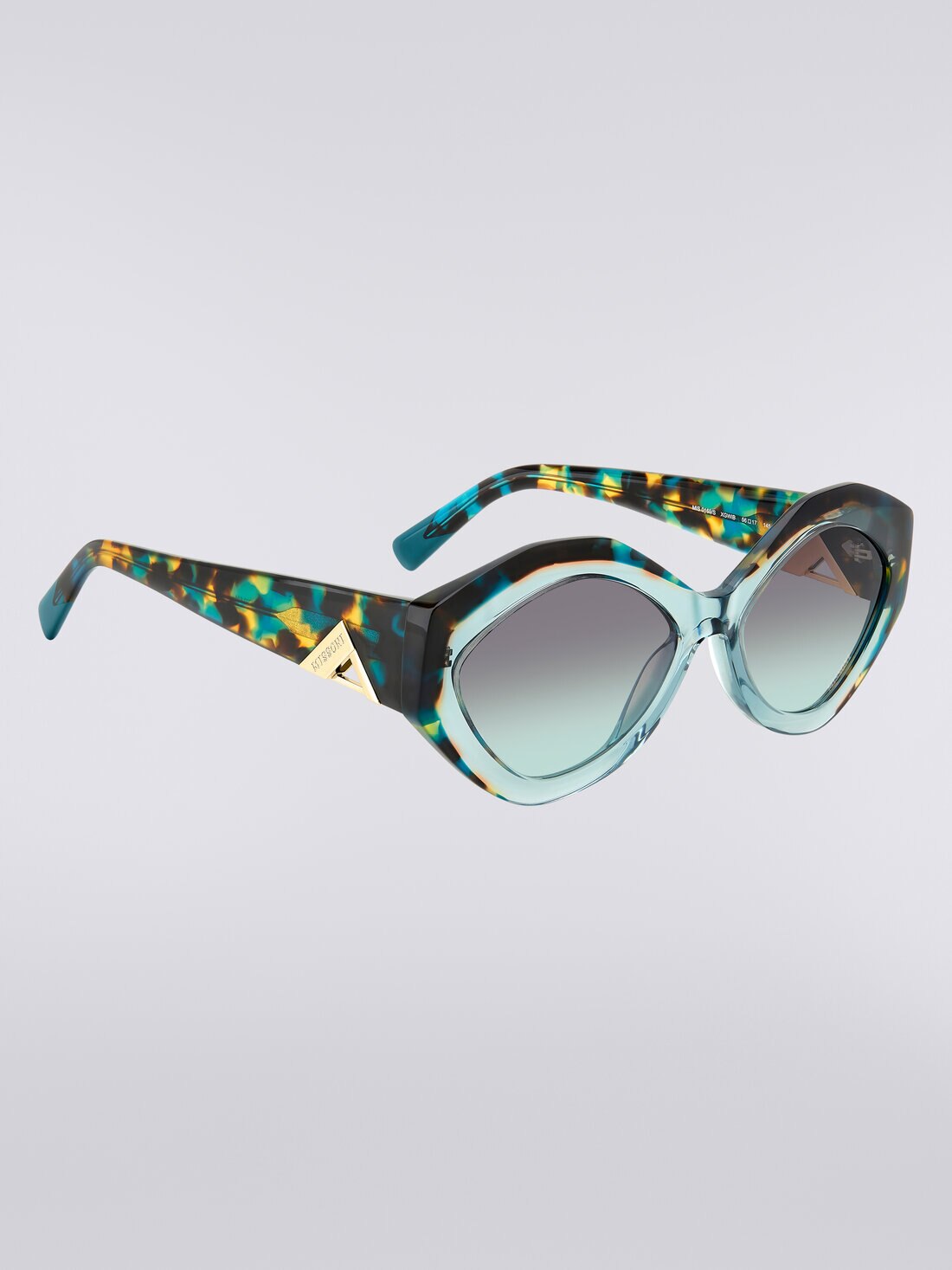 Oval-shaped sunglasses with metal logo application, Multicoloured  - 8053147194899 - 2