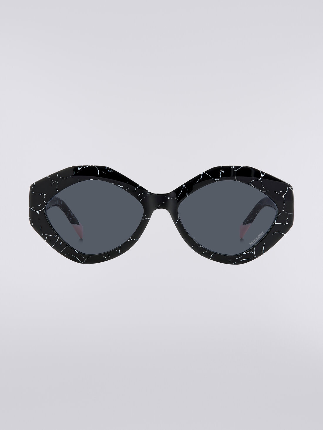 Sonnenbrille mit ovaler Fassung und Logo-Applikation aus Metall, Mehrfarbig  - 8053147194905 - 0