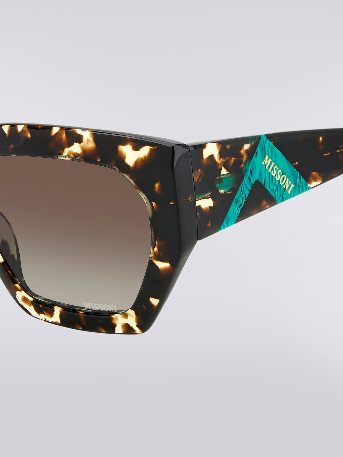 Lunettes de soleil a monture carree avec insertion d un logo contrastant Multicolore Missoni