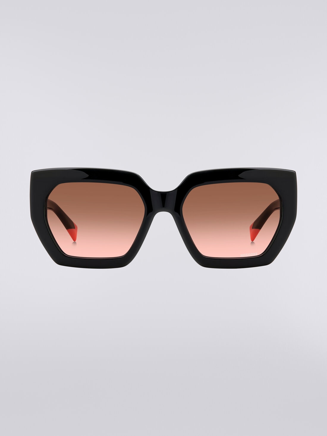 Sonnenbrille mit quadratischer Fassung, kontrastierendem Einsatz und Logo, Mehrfarbig  - 8053147194912 - 0