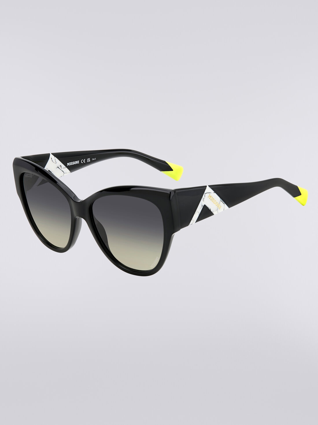 Sonnenbrille mit abgerundeter Fassung und kontrastierendem Einsatz plus Logo, Mehrfarbig  - 8053147194943 - 1