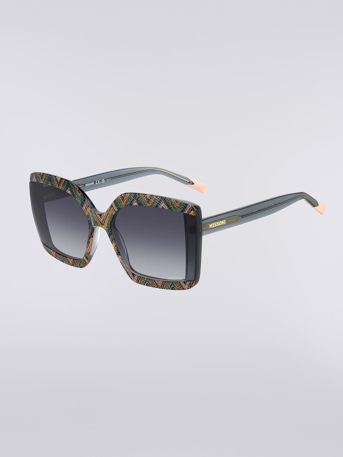 Square sunglasses with fabric inserts, Multicoloured  - 8053147194981 - 1