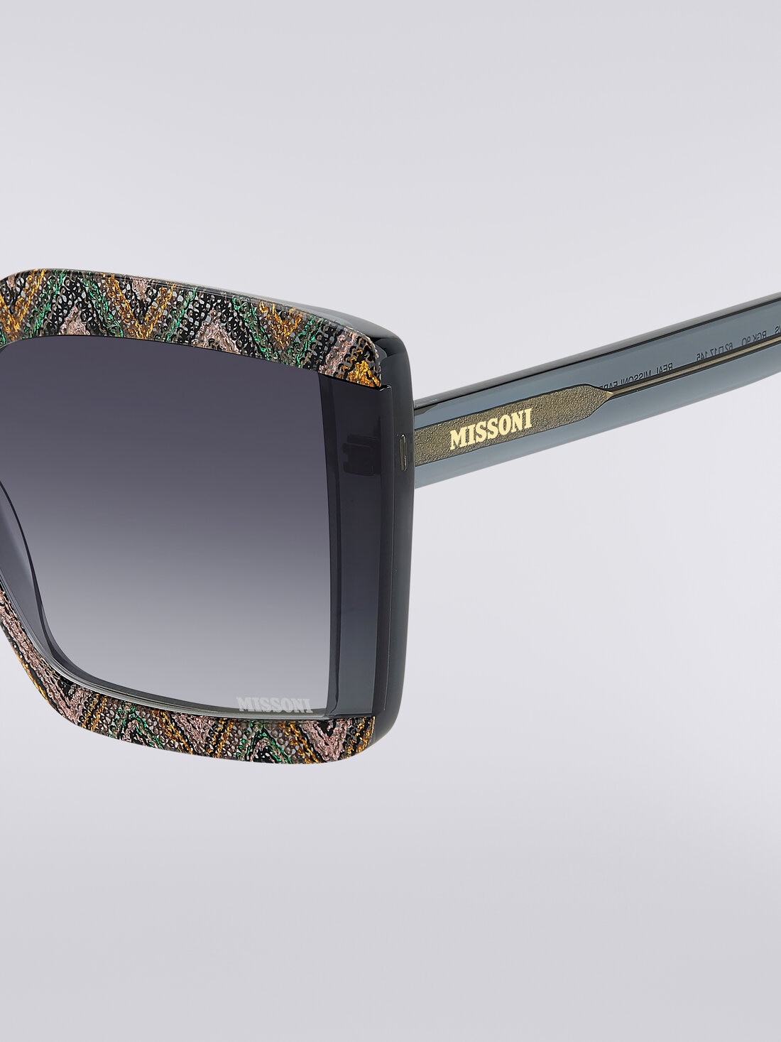 Square sunglasses with fabric inserts, Multicoloured  - 8053147194981 - 3