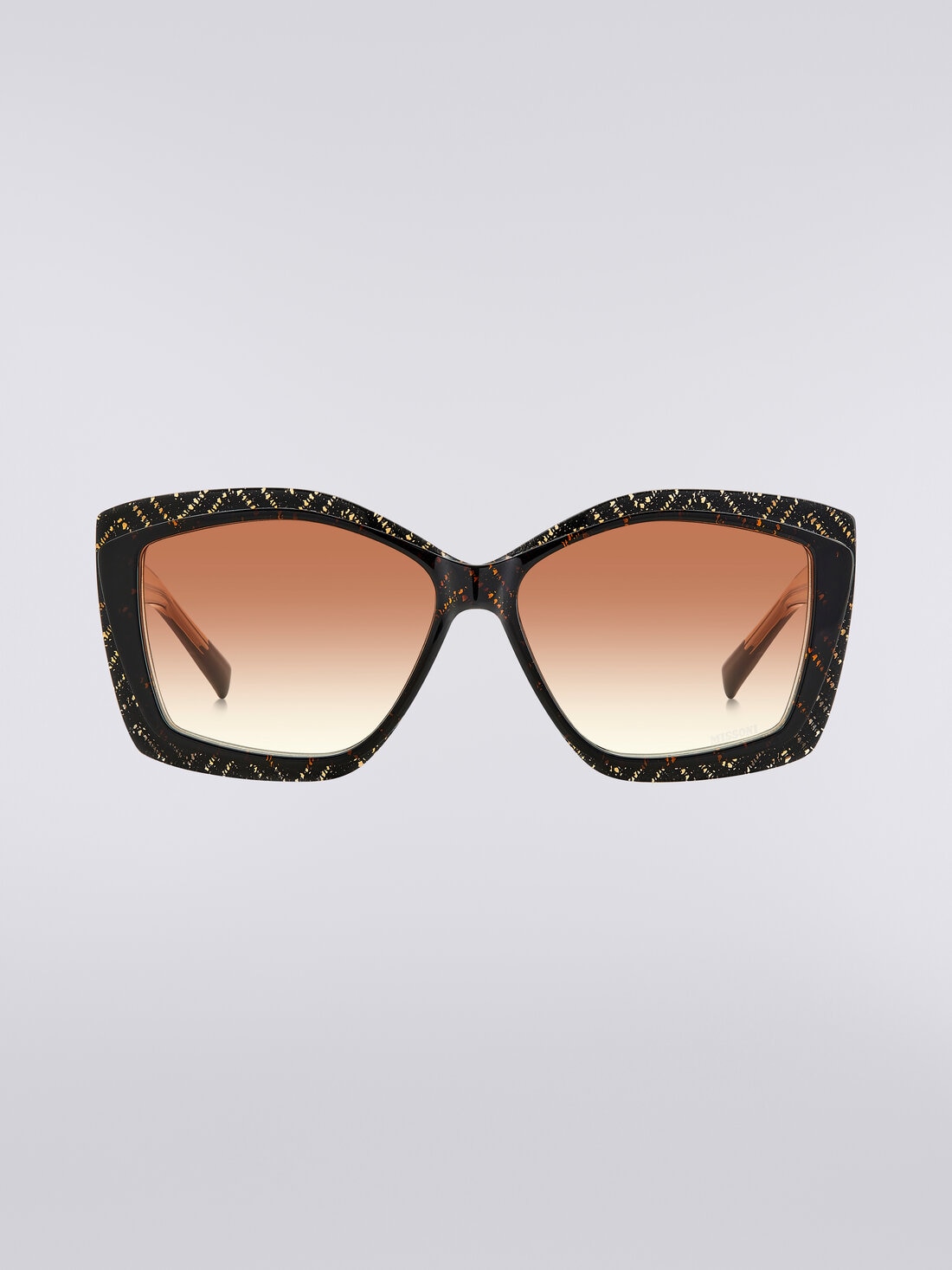 Sonnenbrille mit geometrischer Fassung und Stoffeinsätzen, Mehrfarbig  - 8053147194998 - 0