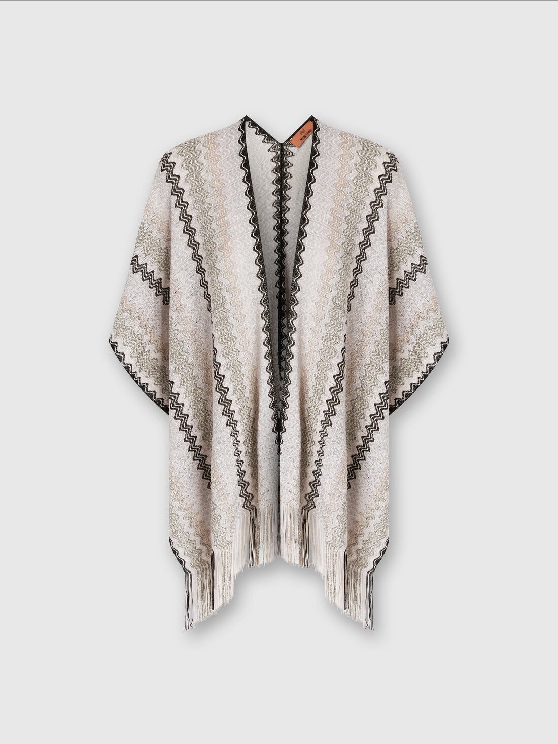 Missoni Poncho in maglia di misto viscosa con motivo a onde e frange