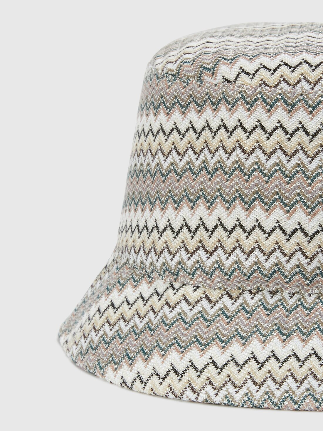 Bucket hat in viscose and cotton with zigzag pattern, Multicoloured  - 8053147141282 - 1