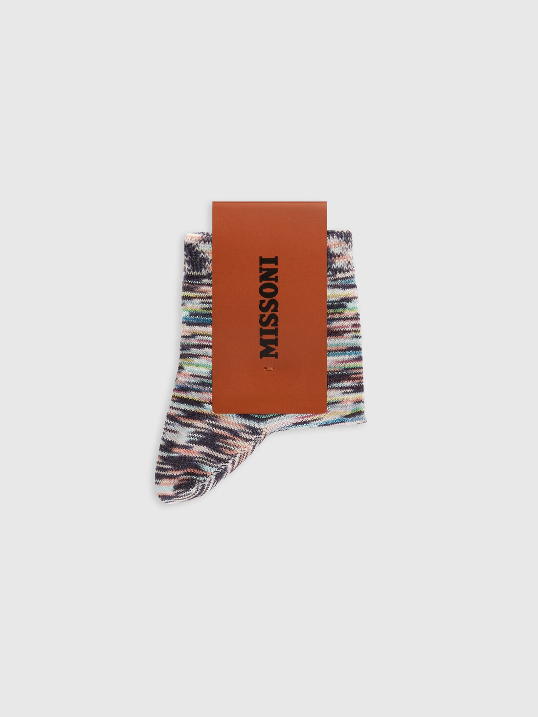 Slub cotton and viscose knit socks, Multicoloured  - LS24SS06BV00FUSM67U - 1