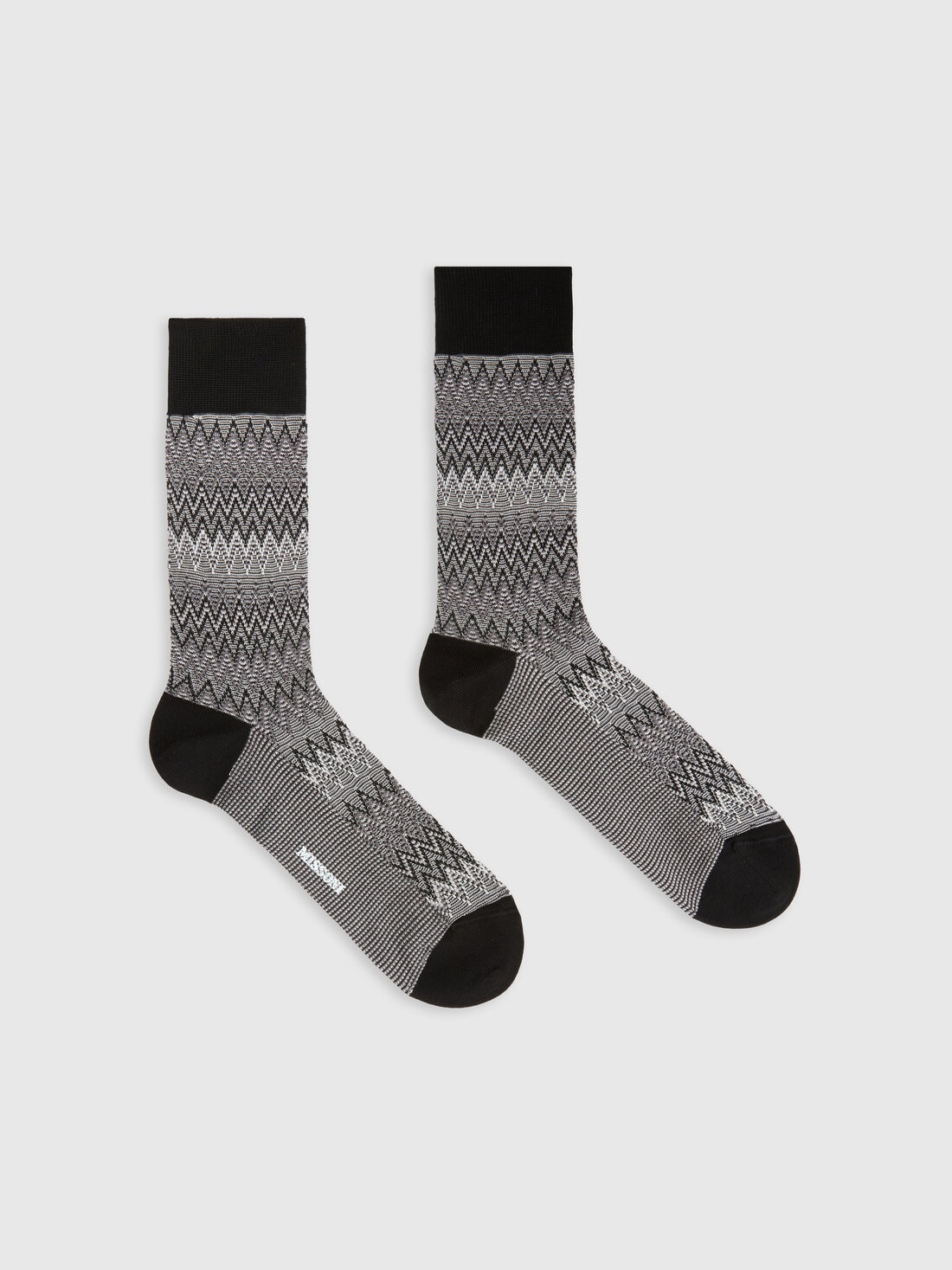 Cotton blend short socks with chevron pattern, Multicoloured  - LS24SS08BV00FTSM67T - 0