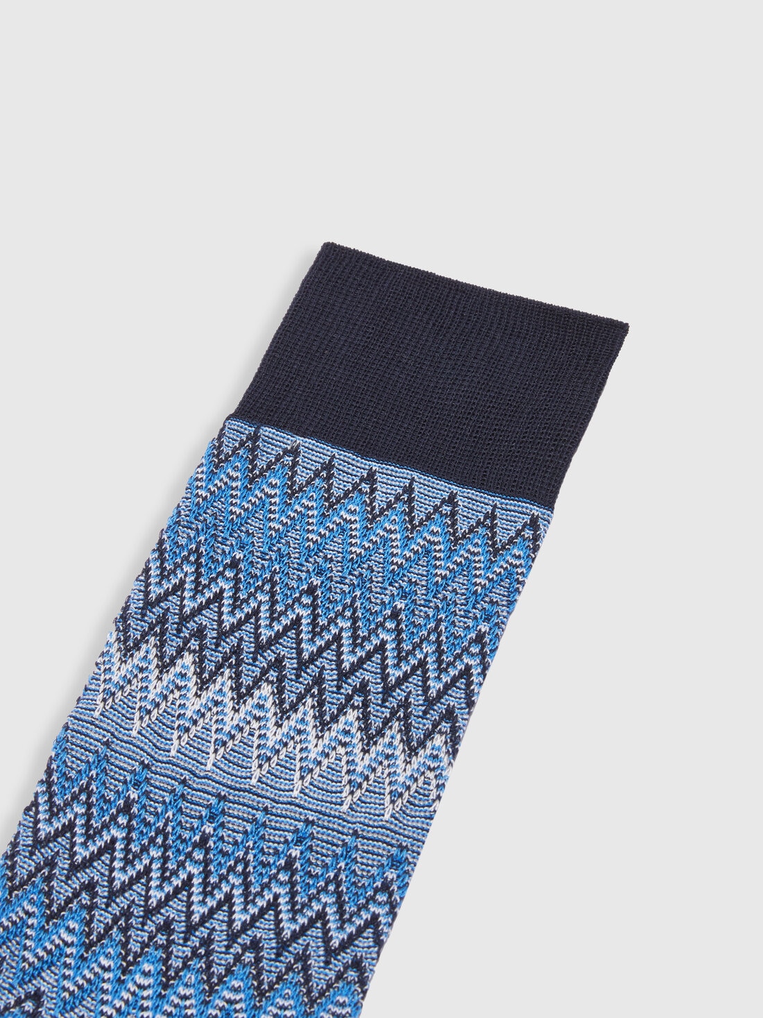 Cotton blend short socks with chevron pattern, Multicoloured  - LS24SS08BV00FTSM67U - 2
