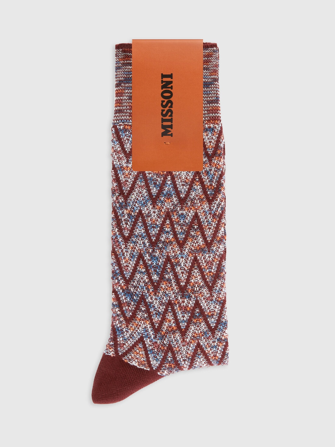 Zigzag cotton blend short socks, Multicoloured  - LS24SS0ABV00FTSM67S - 1