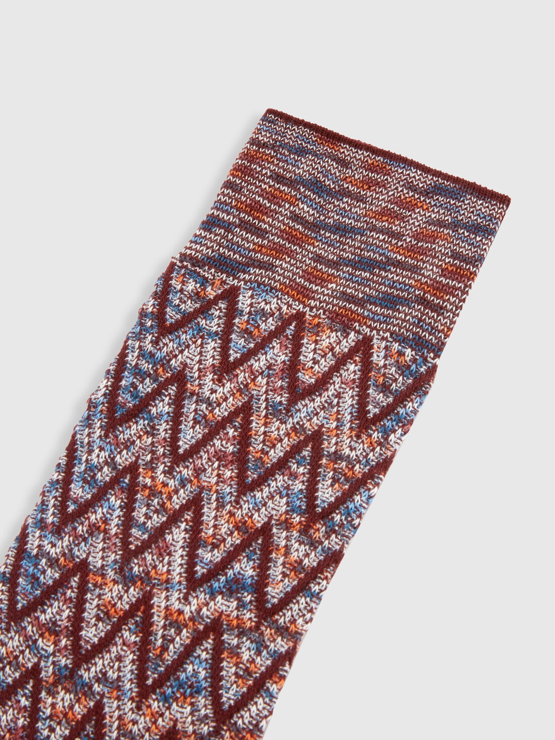 Zigzag cotton blend short socks, Multicoloured  - LS24SS0ABV00FTSM67S - 2