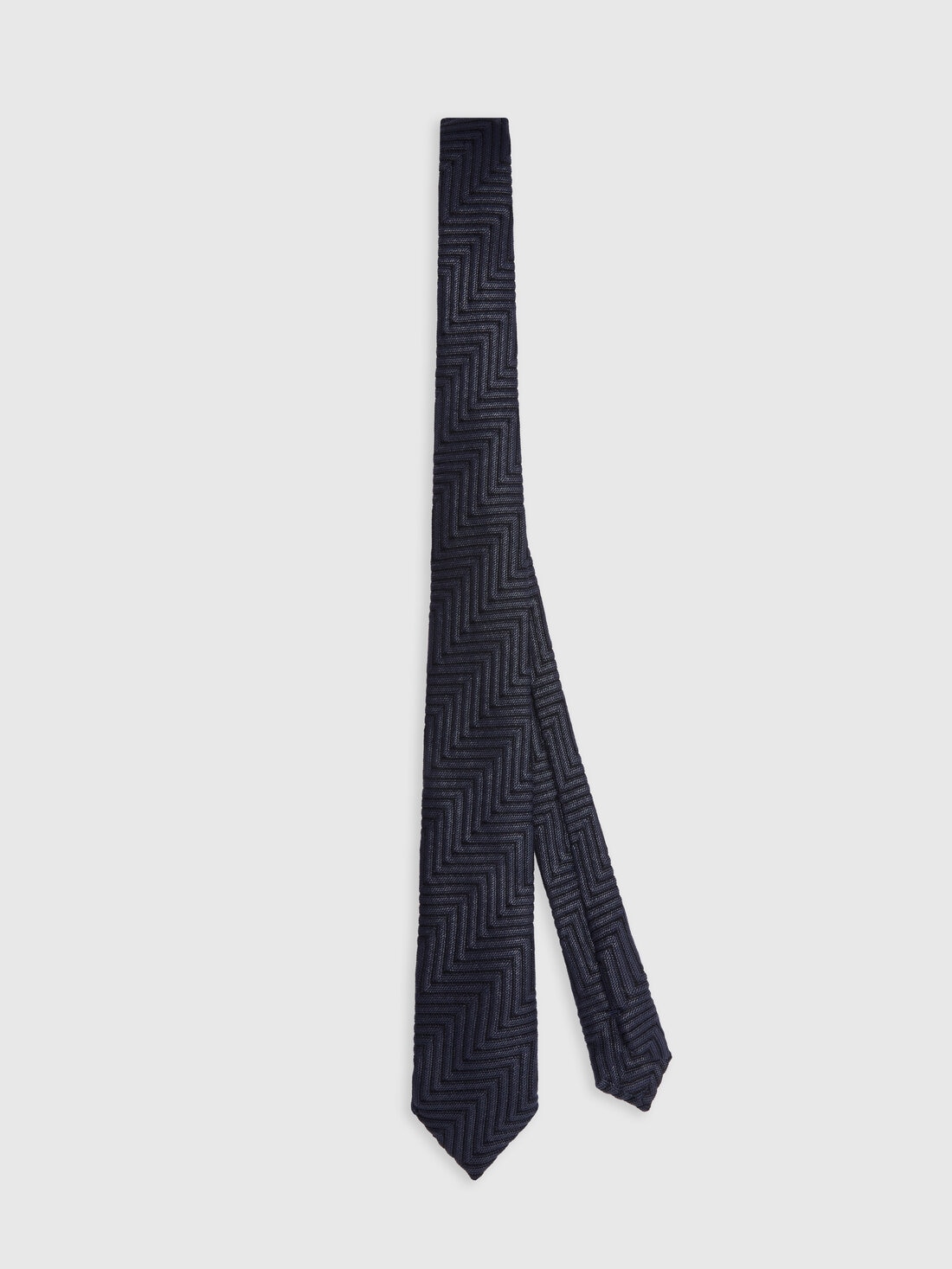 Cravatta in cotone e viscosa chevron, Multicolore  - 8053147141824 - 0
