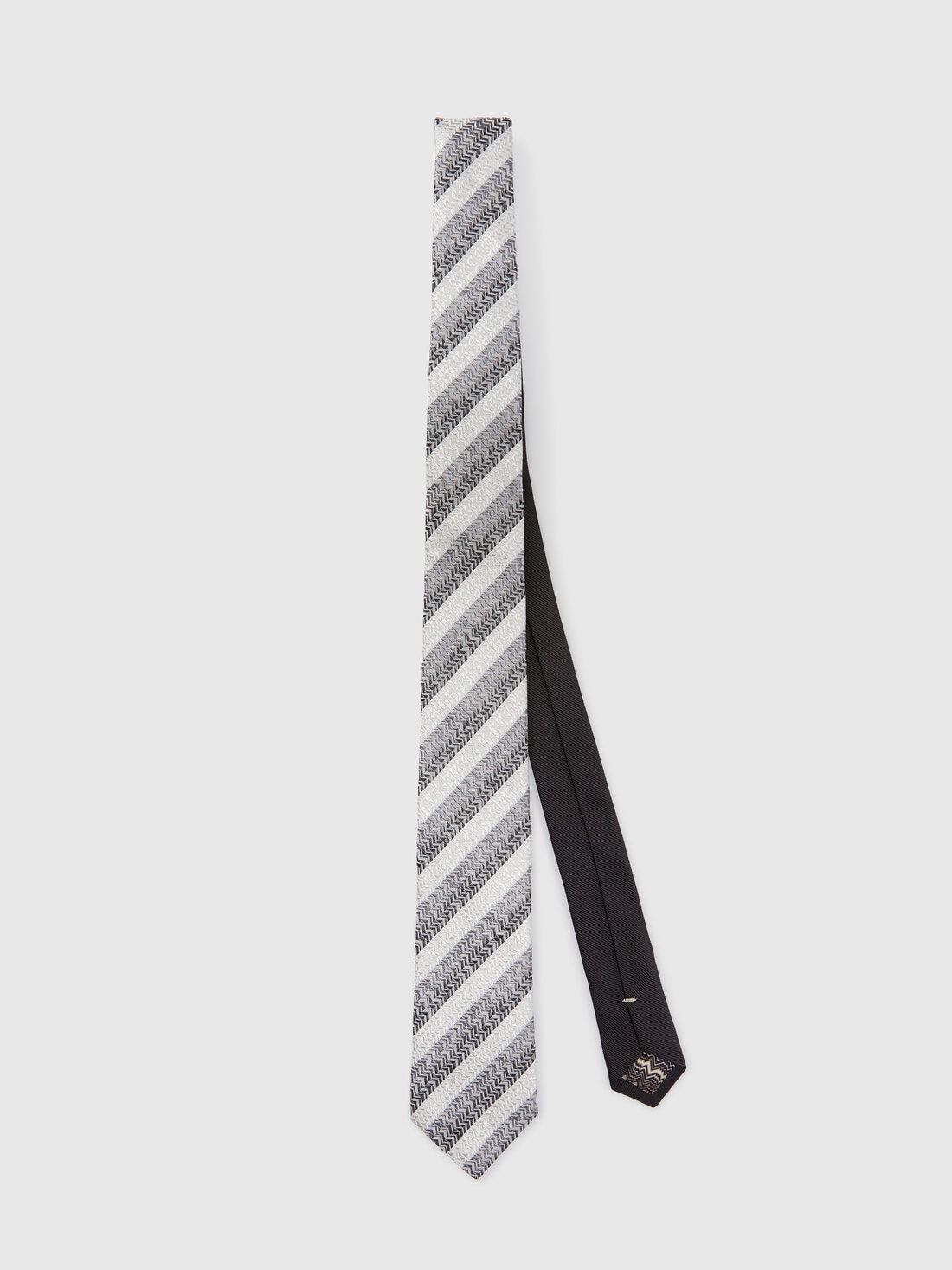 Silk tie with chevron pattern, Multicoloured  - 8053147141909 - 0