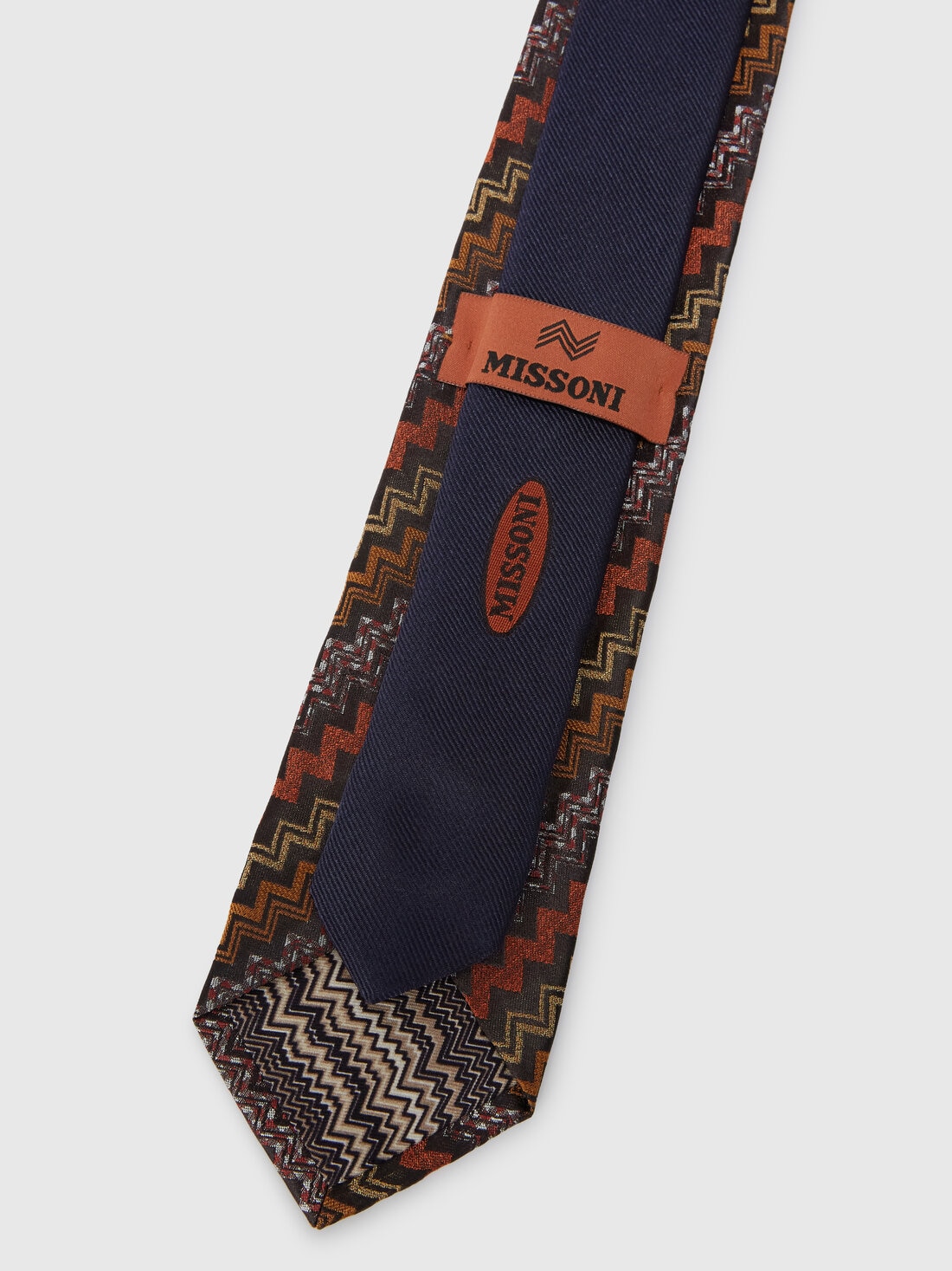 Silk tie with zigzag pattern, Multicoloured  - 8053147141916 - 2