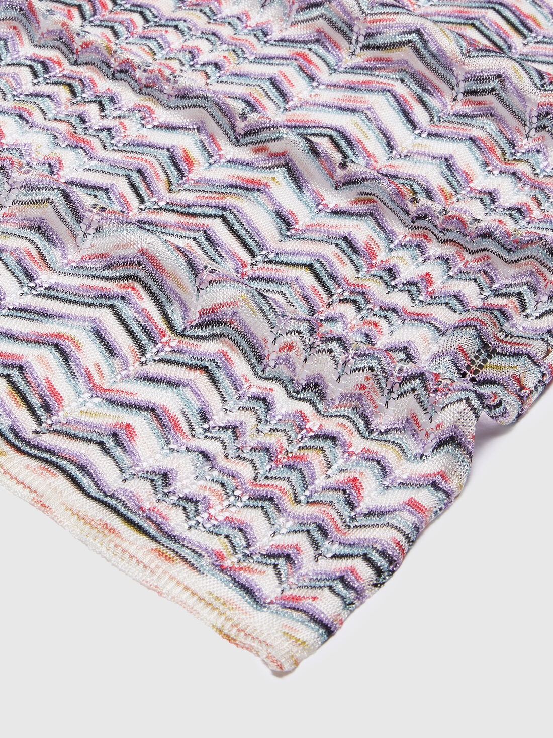Scarf in viscose and cotton with zigzag pattern , Multicoloured  - 8053147142210 - 1