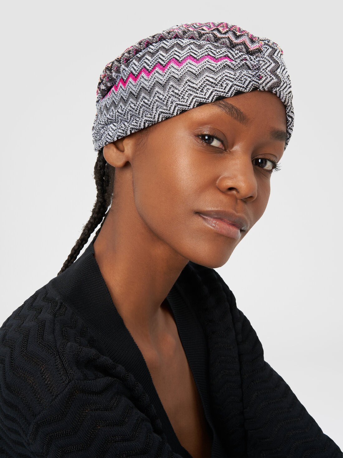 Turban aus Zickzack-Viskose, Mehrfarbig  - 8053147142432 - 2