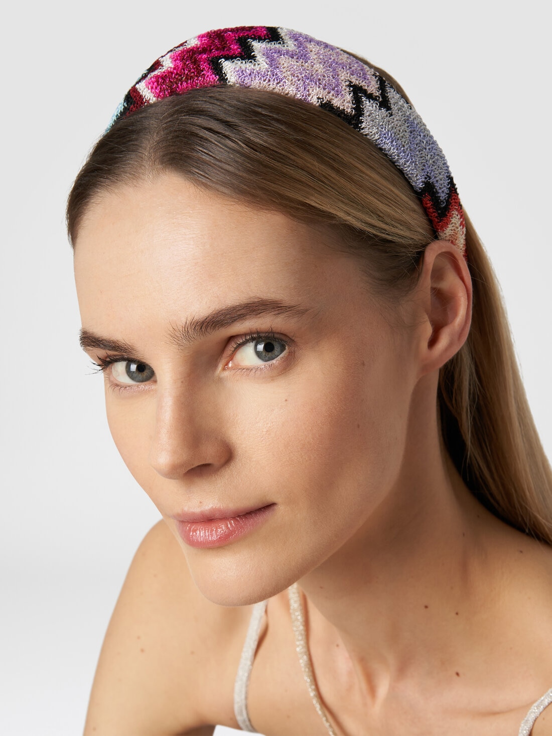 Hair band in viscose with zigzag pattern , Multicoloured  - 8053147142487 - 3