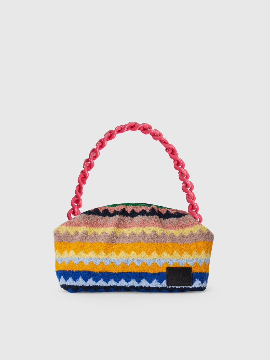 Cotton terry clutch with zigzag pattern Multicoloured | Missoni